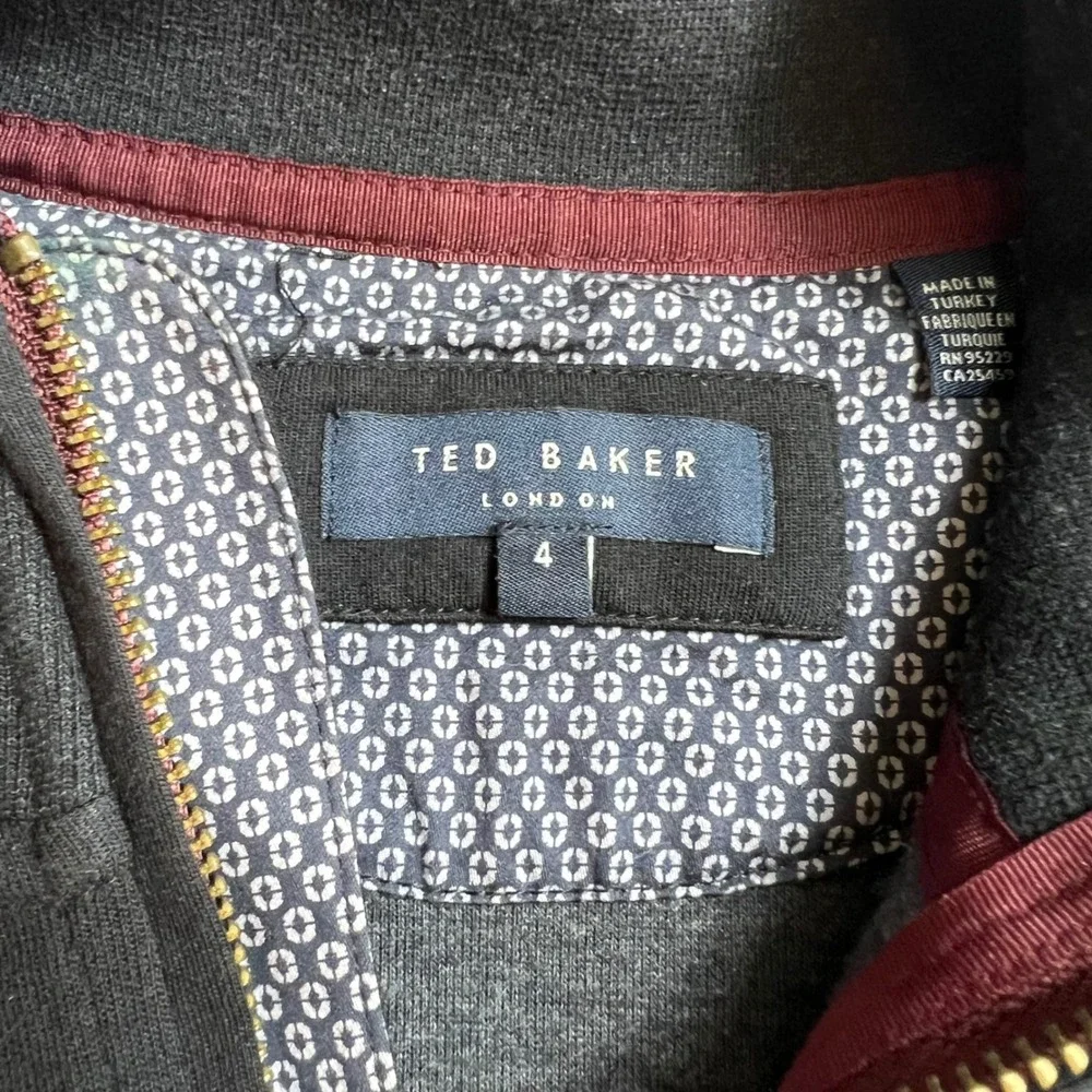 Ted Baker London Mens Quarter‎ Zip Pullover Sweater Jumper Size 4 Black - Picture 3 of 10